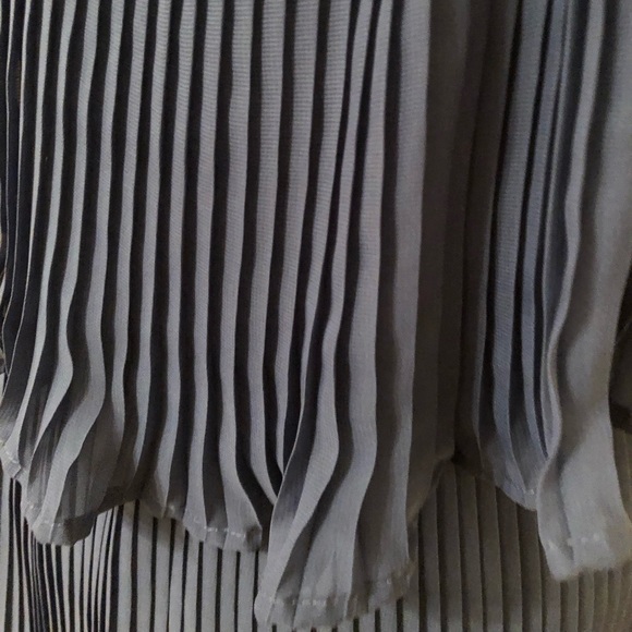 Central Park West teal pleated double layer dress - Picture 4 of 4